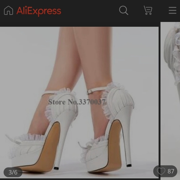 White Peep Toe Heels - Picture 6 of 6